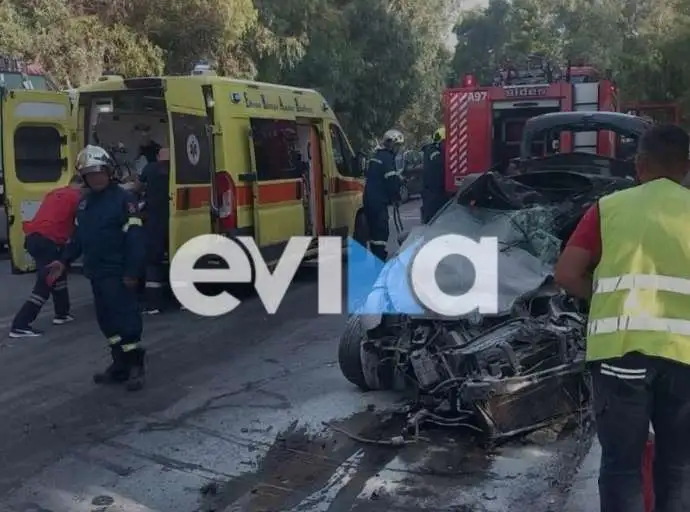 Εύβοια: Τροχαίο στη Λάμψακο με σοβαρά τραυματισμένο οδηγό αυτοκινήτου