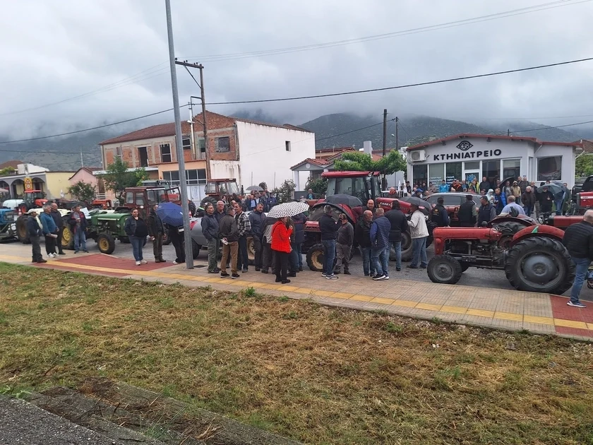 Δυναμικό μήνυμα υπό βροχή από του αμυγδαλοπαραγωγούς του ν.Λάρισας (ΦΩΤΟ)