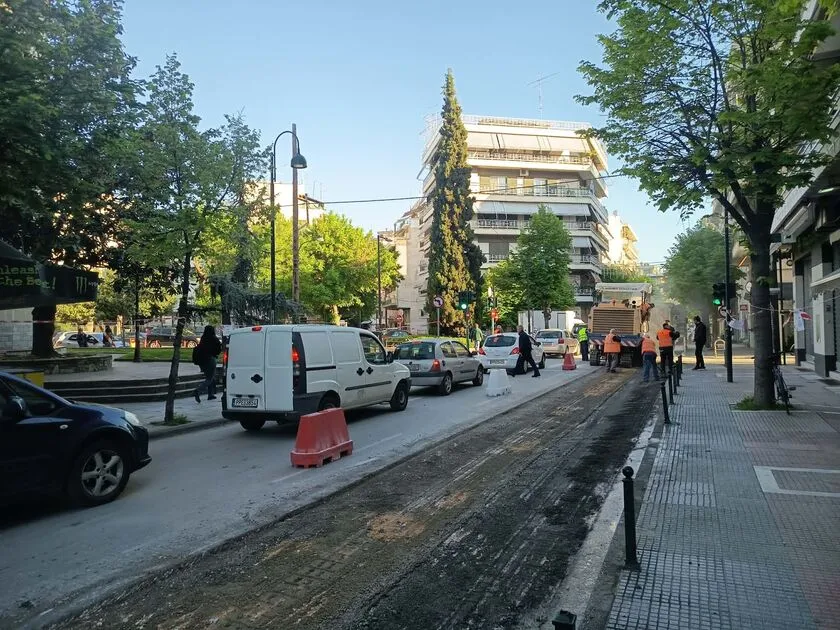 Εργασίες στο κέντρο της Λάρισας – Μικρές καθυστερήσεις στην Παπαναστασίου (ΦΩΤΟ)